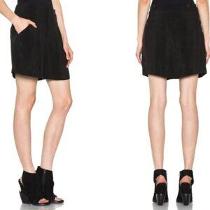Theyskens' Theory Emke Epro suede stack architectural cutout bootie sandal wedge